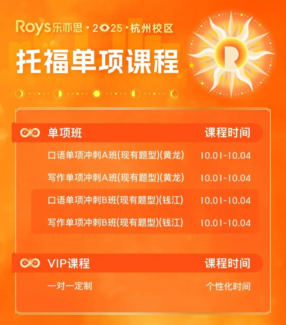 樂亦思托福國慶巔峰班來襲！助力斬獲110+高分!